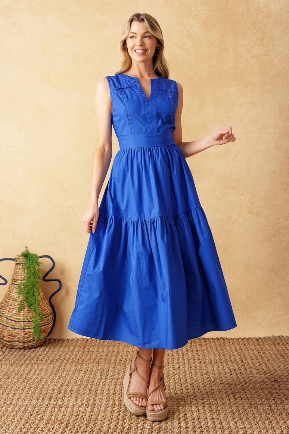 MYSTIC MIRAGE WOVEN MIDI DRESS Flying Tomato